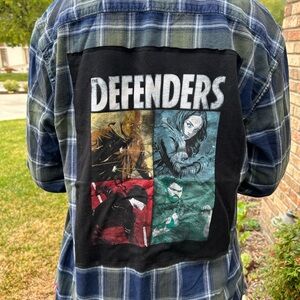 Defenders Upcycled Flannel Shirt Unisex Medium M